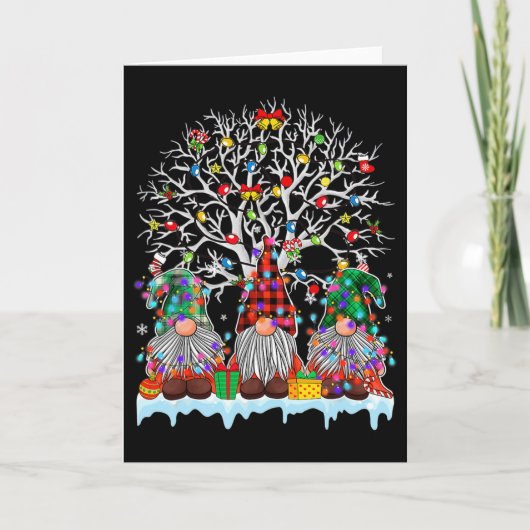 Carte Gnome Joyeux Noël Lumière Famille G (Devant)