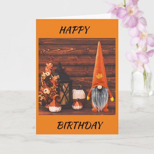 CARTE GNOME  SAYS *FALL BIRTHDAYS RULE* BIRTHDAY CARD (Orchidée)