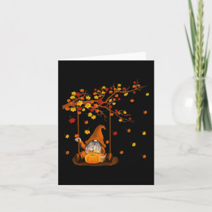 Carte Gnomes citrouilles Automne Mignons Halloween Thank