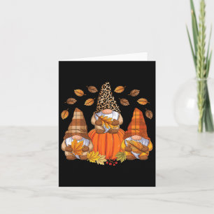 Carte Gnomes d'action de grâces Feuilles d'automne Gnome