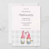 Carte Gnomes de Noël dans l'amour aquarelle Monogramme (Devant)