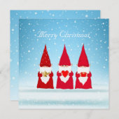 Carte Gnomes de Noël en bleu clair (Devant / Derrière)