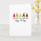 Carte Gnomes de Noël Joyeuses Fêtes Colorées (Fleur jaune)