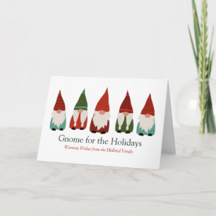 Carte Gnomes de Noël Salutation de vacances