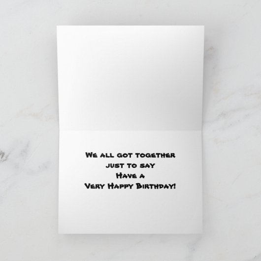 CARTE GNOMES DIT **HEUREUX ANNIVERSAIRE** GROUPE (Intérieur)