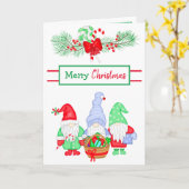 Carte Gnomes Festifs mignons Noël de Noël (Fleur jaune)