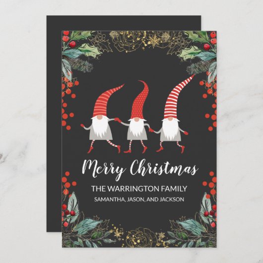 Carte Gnomes Joyeux Noël (Devant / Derrière)