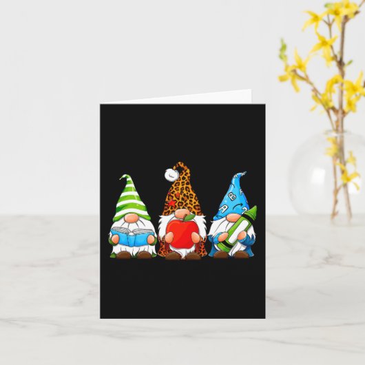 Carte Gnomes mignons Étudiants Enseignant Gnome Tee Fun  (Fleur jaune)