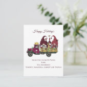 Carte Gnomes personnalisés Vin Camion Noël (Debout devant)