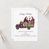 Carte Gnomes personnalisés Vin Camion Noël (Devant/Arrière en situation)