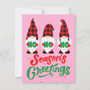 Carte Gnomes Pink Holiday