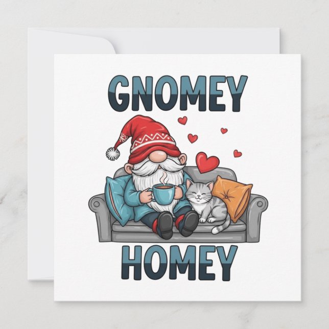 Carte Gnomey gnome à la maison (Devant)