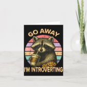 Carte Go Away I'm Introverting Funny Raccoon Sarcastic (Devant)