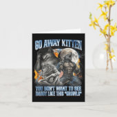 Carte Go Away Kitten Funny Offensive Werewolf Meme Bootl (Fleur jaune)