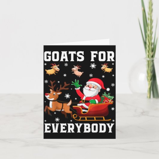 Carte Goats For Everybody Santa Sleigh Funny Christmas G (Devant)