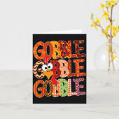 Carte Gobble Gobble Funny Turkey Thanksgiving Women Girl (Fleur jaune)