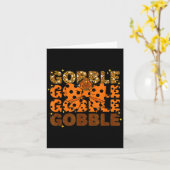 Carte Gobble Gobble Gobble Thanksgiving Turkey Leopard B (Fleur jaune)