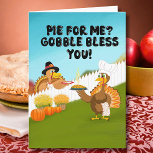 Carte Gobble vous bénisse drôle de dîner de Thanksgiving