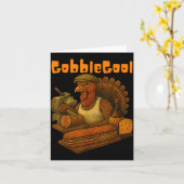 Carte Gobbol Turkey Day Thanksgiving Funny Gobble Thankf (Fleur jaune)