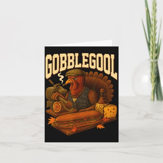 Carte Gobbol Turkey Gobble Gool Thanksgiving Retro  (Devant)