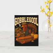 Carte Gobbol Turkey Gobble Gool Thanksgiving Retro  (Fleur jaune)