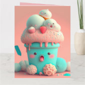 Carte Gobelet de glace Kawaii (Dos)