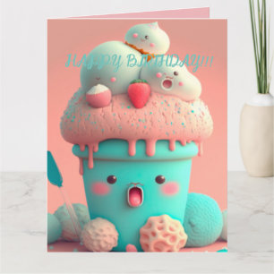 Carte Gobelet de glace Kawaii