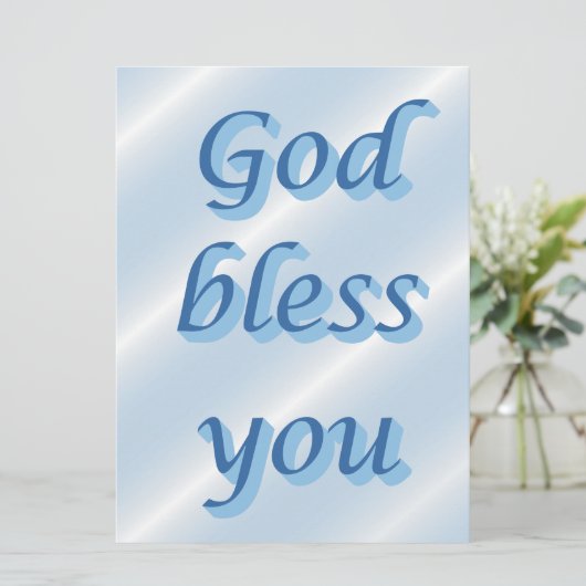 Carte God bless you (Debout devant)
