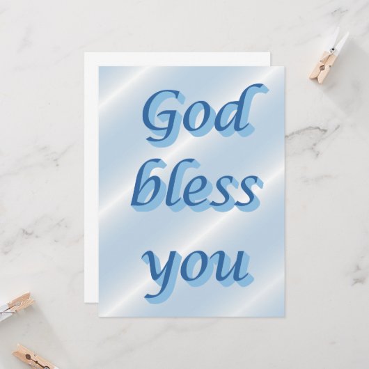 Carte God bless you (Devant/Arrière en situation)