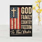 Carte God Family Country Freedom In That Order Usa Flag  (Fleur jaune)