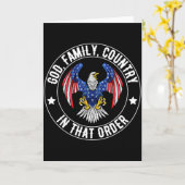 Carte God Family Country In That Order Christian Patriot (Fleur jaune)