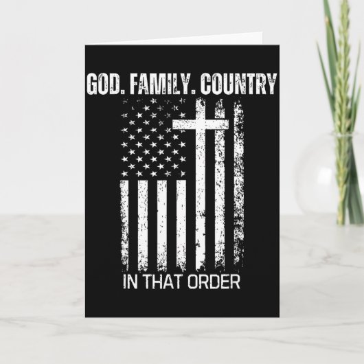 Carte God Family Country In That Order Patriotic Christi (Devant)