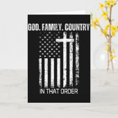 Carte God Family Country In That Order Patriotic Christi (Fleur jaune)