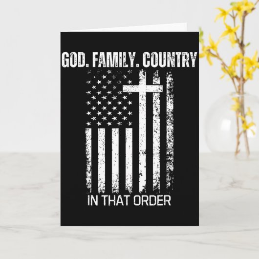 Carte God Family Country In That Order Patriotic Christi (Fleur jaune)