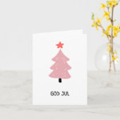 Carte God Jul, Noël norvégien (Fleur jaune)