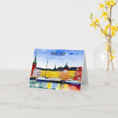 Carte God Jul, Noël suédois (Fleur jaune)