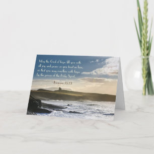 Carte God of Hope, Romans 15:13 Bible Vers, Irish Coast
