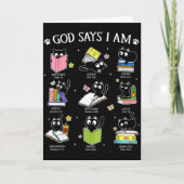 Carte God Says I Am Cat Book Lover Christian Cute Jesus (Devant)