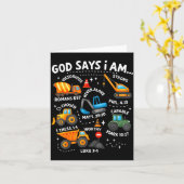 Carte God Says I Am Christian Bible Verses Boys Construc (Fleur jaune)