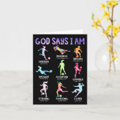 Carte God Says I Am Christian Filles Adolescentes Enfant (Fleur jaune)