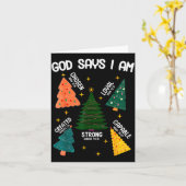 Carte God Says I Am Christmas Tree Lover Men Women Chris (Fleur jaune)