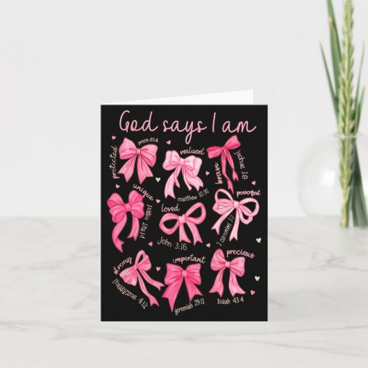 Carte God Says I Am Coquette Bow Coquette Bow Fall Valen (Devant)