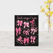 Carte God Says I Am Coquette Bow Coquette Bow Fall Valen (Fleur jaune)