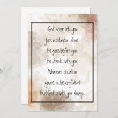 Carte God With You Always Never Alone Inspirational (Devant / Derrière)