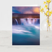 Carte Godafoss, chutes d'Islande (Fleur jaune)