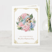 Carte Godchild Baptême Christening Godparents Floral (Devant)