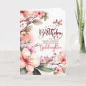 Carte Goddaughter Birthday Botanical Peach Magnolias (Devant)