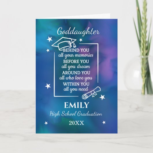 Carte Goddaughter High School Graduation Name Year (Devant)