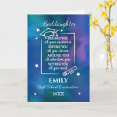 Carte Goddaughter High School Graduation Name Year (Fleur jaune)