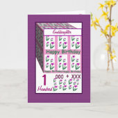 Carte GODDAUGHTER - Joyeux 1er anniversaire (Fleur jaune)